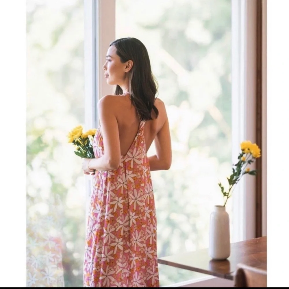 Fighting Eel Ava Sky Daniela Pink Tiare Maxi Dress floral - Picture 2 of 10